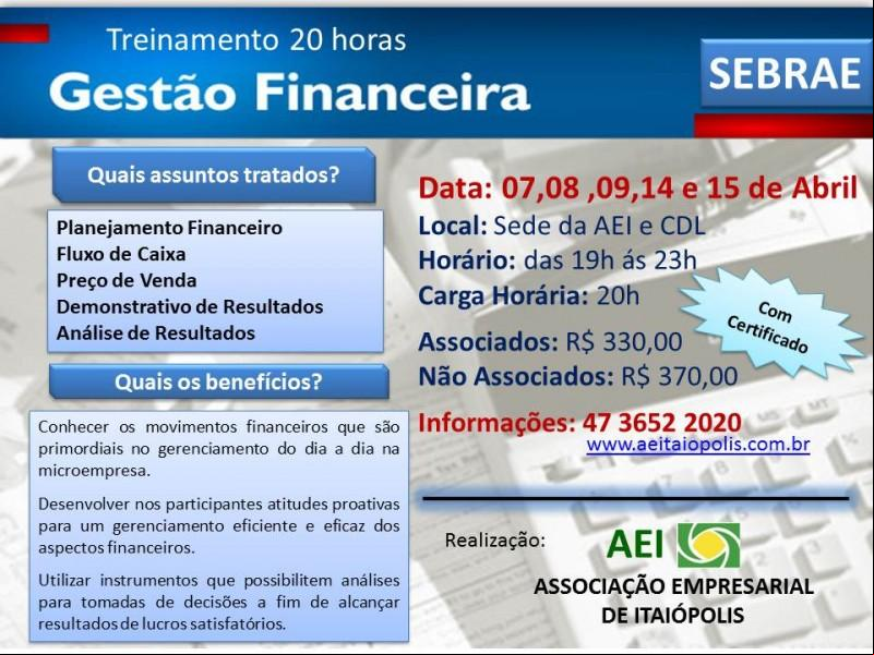 Curso de Gestão Financeira do SEBRAE em Itaiópolis 